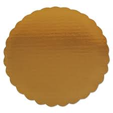 9" Cake Circle Gold Scalloped W