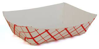 3 lb Paper Food Dish Waxed Red White Checkered