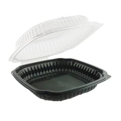 9x9x2.5" Black Hinged Container