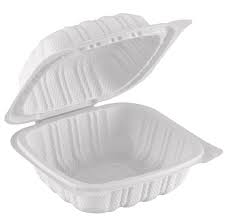 [MB501W] 5.5x5.5x2.75" Hinged White TFPP Container