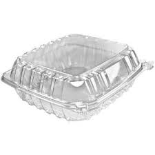 [C95PST1] 9x9x3" Clear Hinged Container