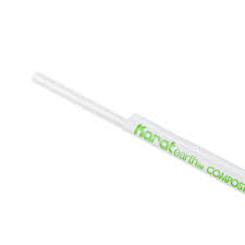 [9STRAWPLA9230] 9" White Giant PLA Straw Wrapped Wide