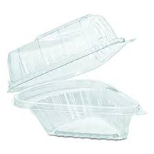 [C54HT1] 5.5x6x3" Pie Wedge Hinged Container