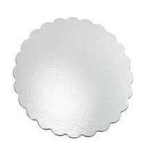 [14CATC] 14" Scalloped Silver Circle Catering Board Closeout